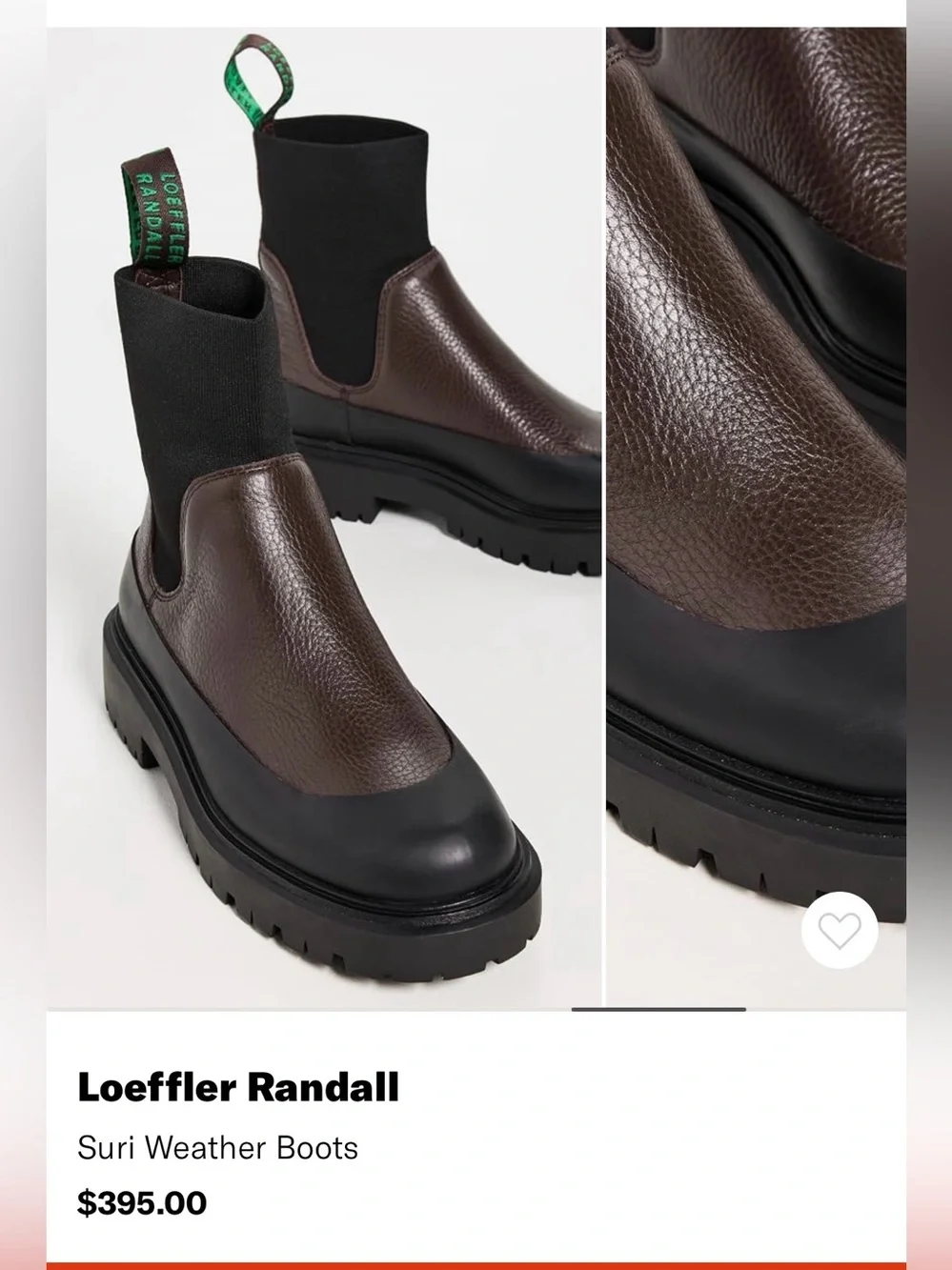 Loeffler Randall womens suri snow boots Chocolate and Black size 9.5